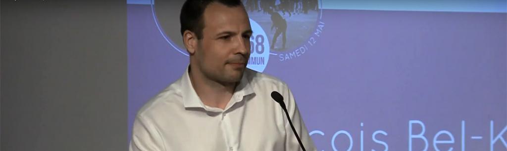 François Bel-Ker concluant le colloque Mai 68 et le Bien Commun, à Paris le 12 mai 2018