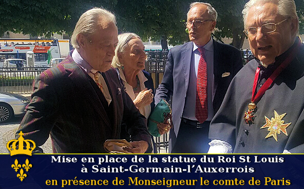 Le Comte de Pzaris inaugure une satue de Saint Louis